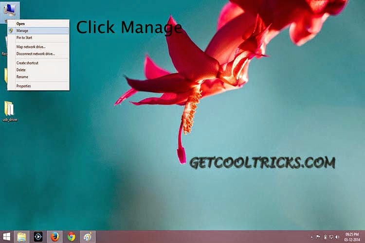 Click Manage