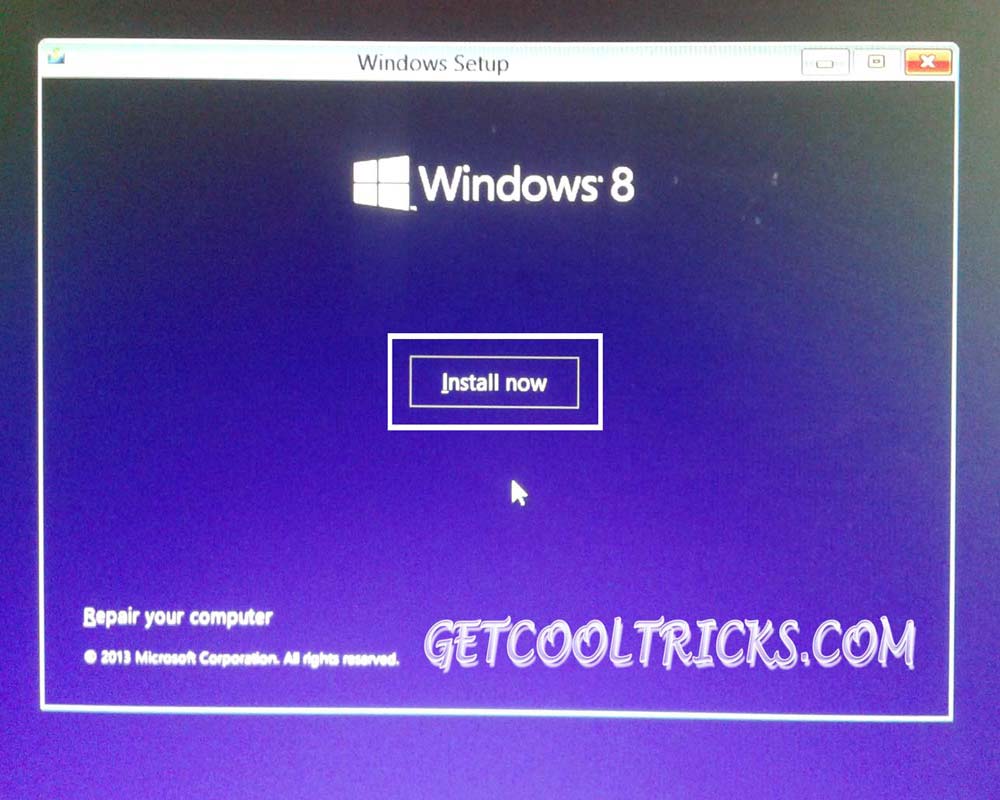 Step 2 - Click Install Now