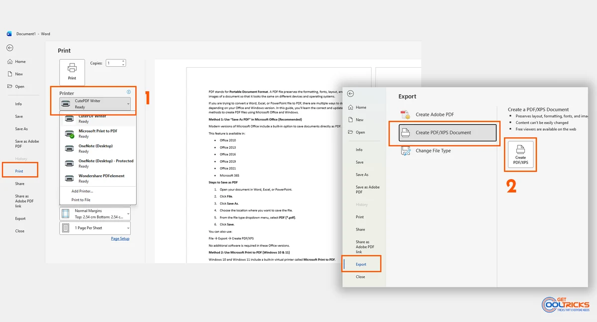 How to Save or Print Documents as PDF in Microsoft Office
