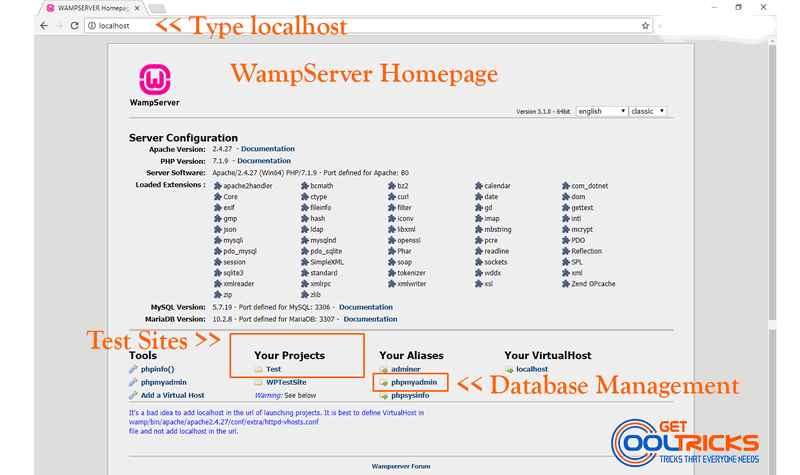 WampServer Homepage