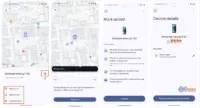 Find Hub Android app showing play sound mark as lost and device details options