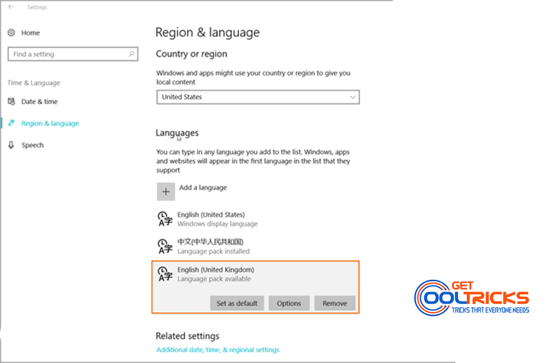 i installed greek language pack in windows 10. i set up keyboard