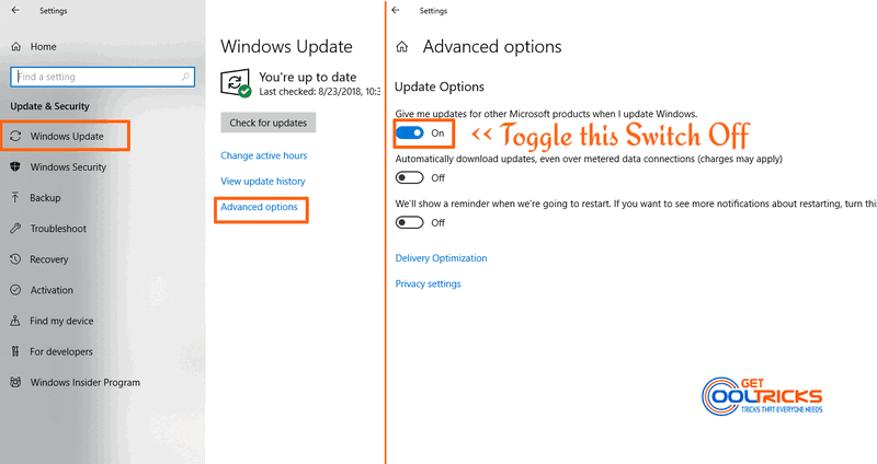 Disable Microsoft Product updates in Windows Update