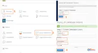Cpanel showing FTP and Database Wizard and its steps